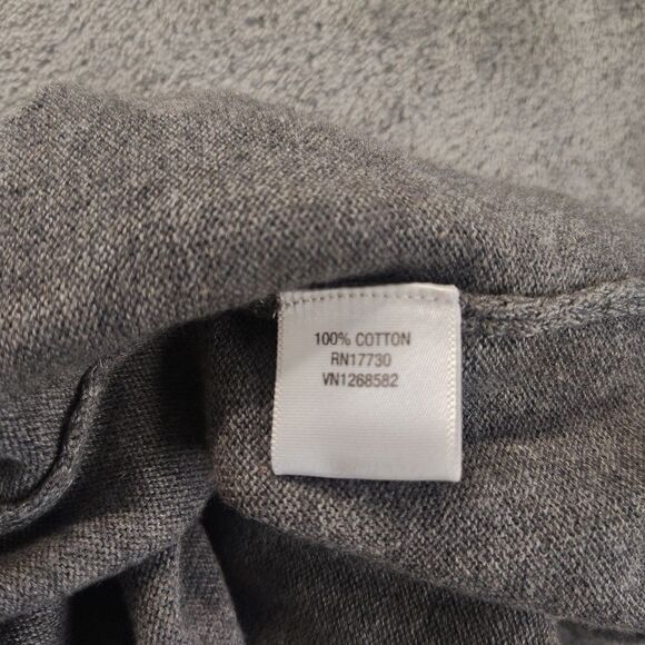 Converse One Star Womens Gray Cropped Open Waterfall Cardigan Long Sleeve Size L - Picture 3 of 14